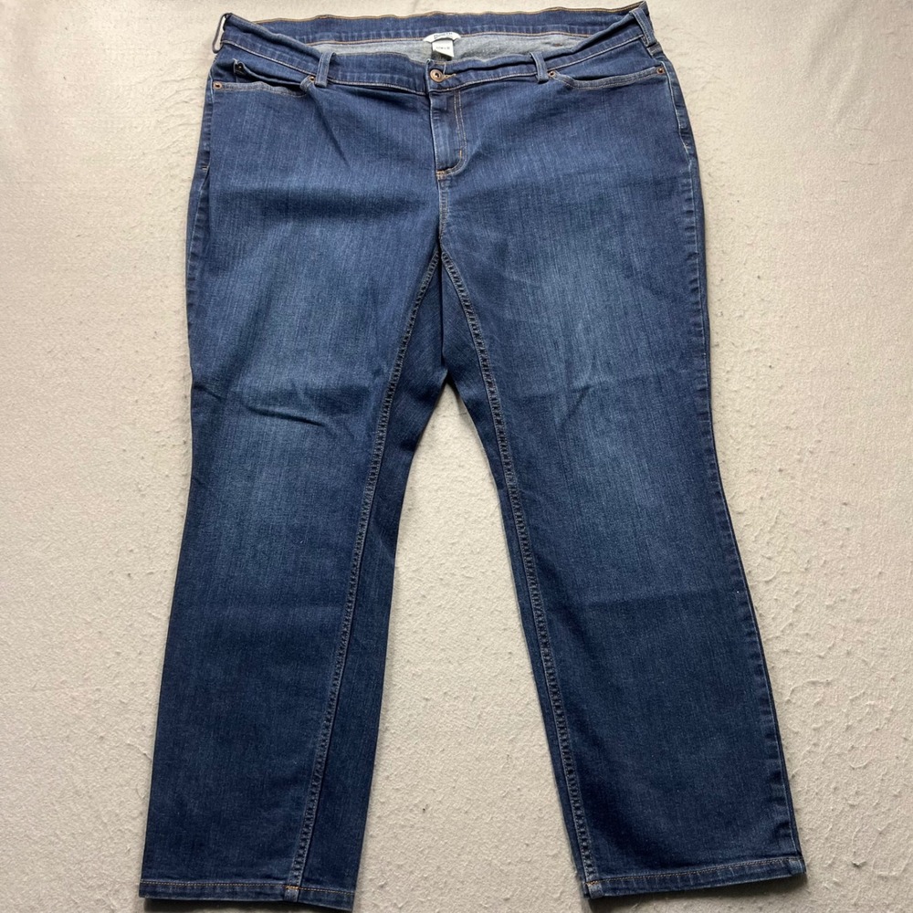 Duluth Trading Co Womens Jeans 22W x 31 Blue‎ Straight Leg Denim Stretch 1642